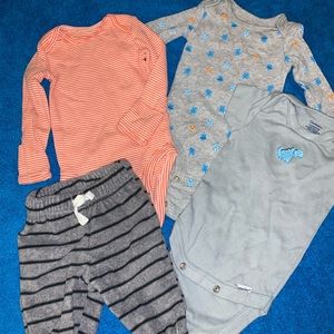 4 set newborn boy onesies and pants